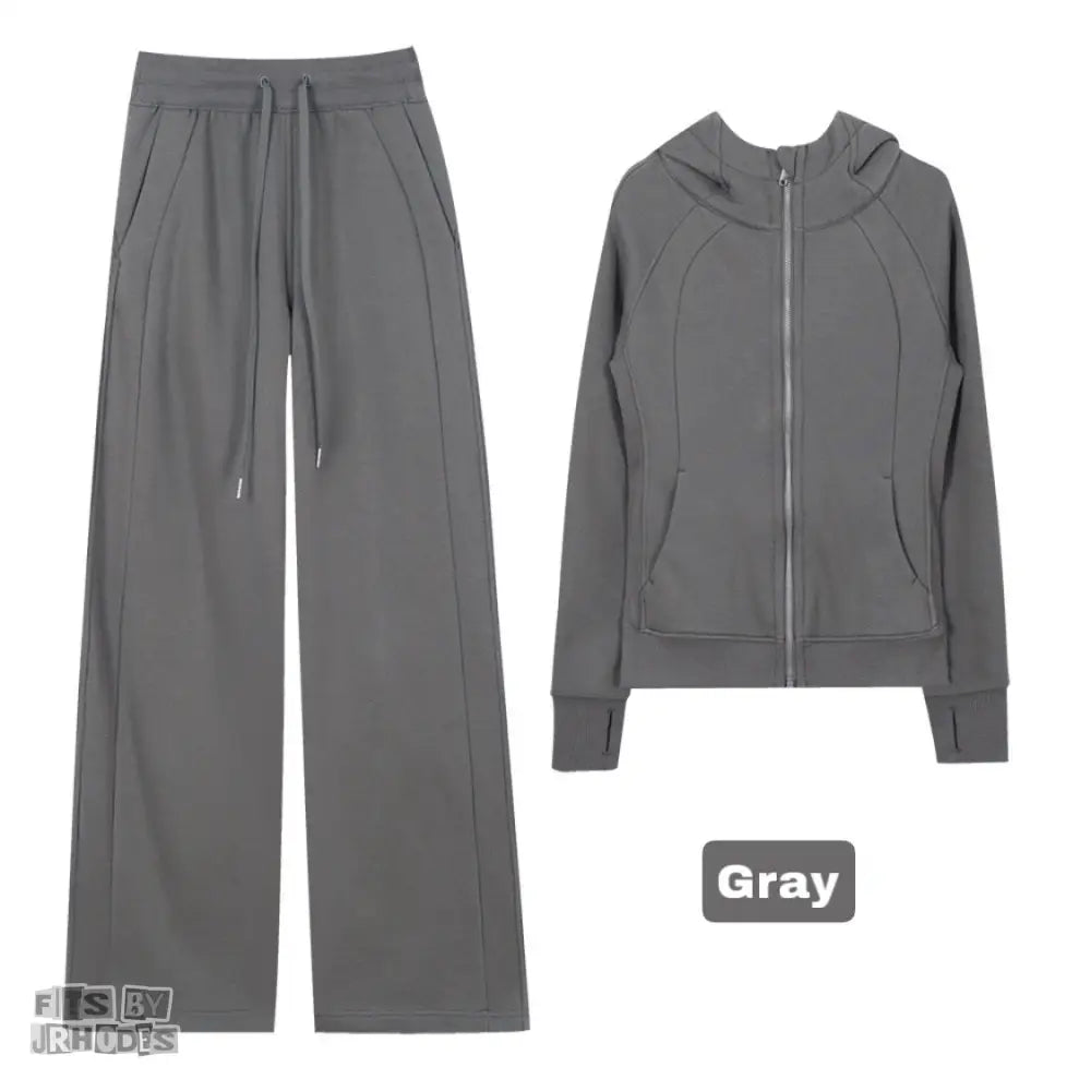 Scuba Full-Zip Hoodie set Small/2 / Gray