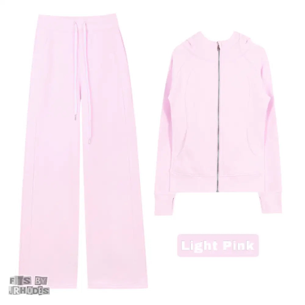 Scuba Full-Zip Hoodie set Small/2 / Light Pink