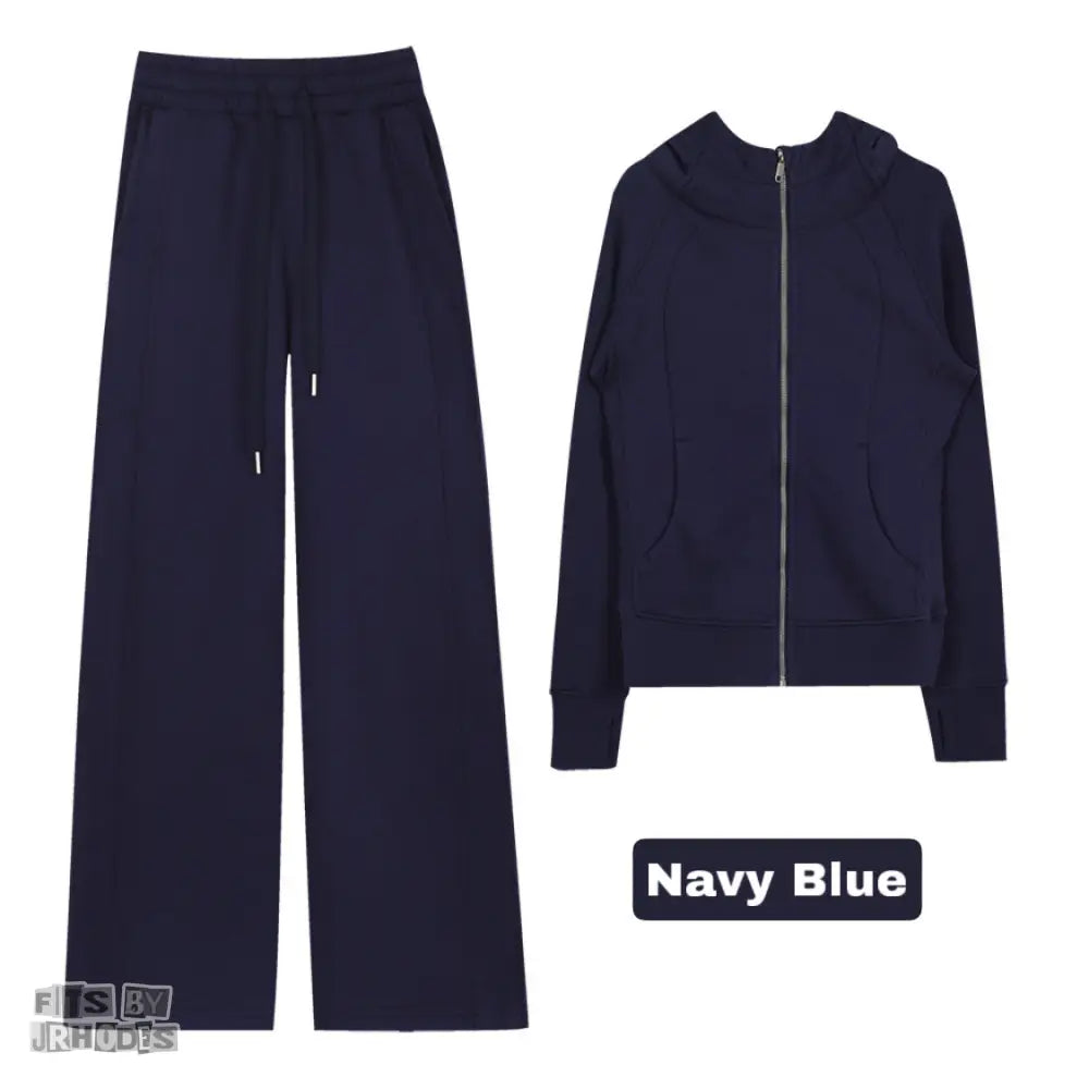 Scuba Full-Zip Hoodie set Small/2 / Navy Blue
