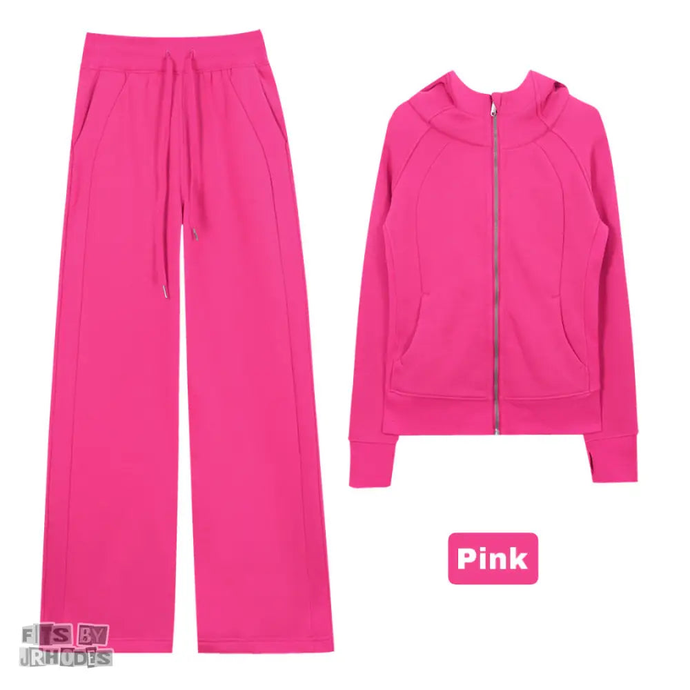 Scuba Full-Zip Hoodie set Small/2 / Pink