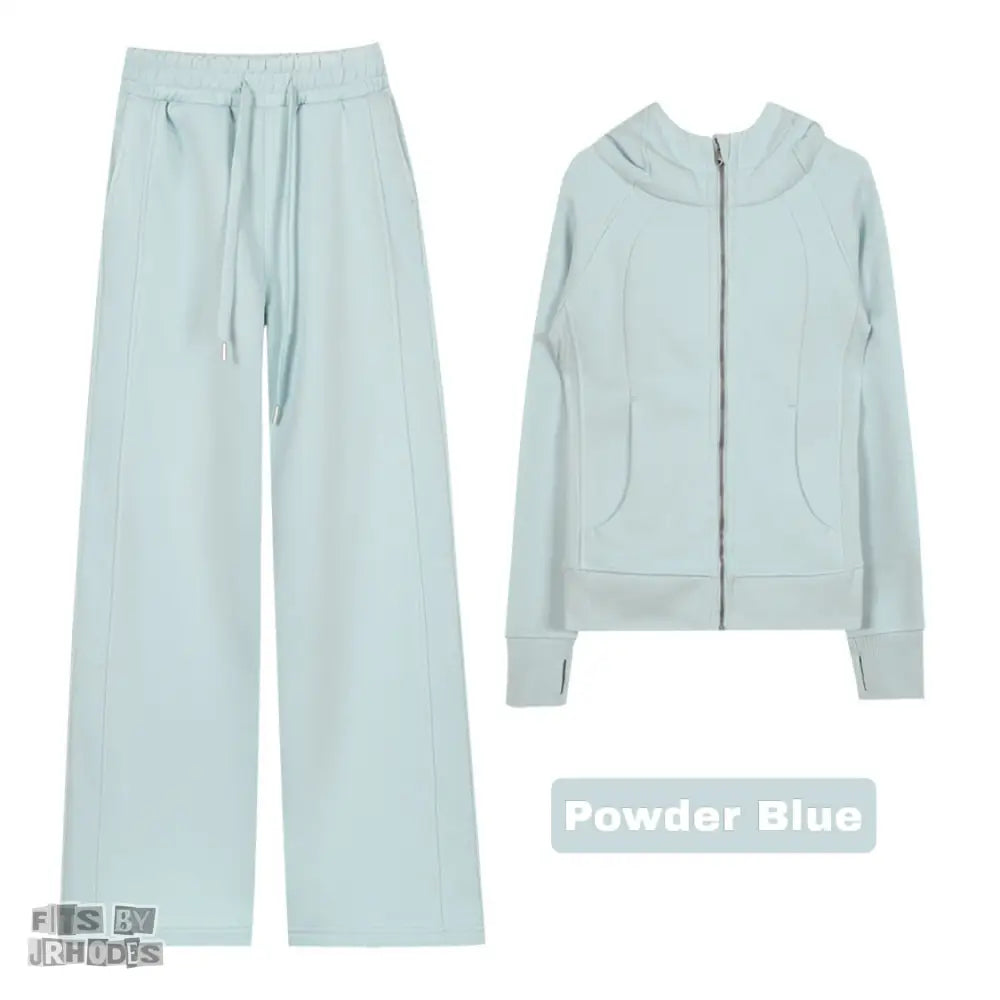 Scuba Full-Zip Hoodie set Small/2 / Powder Blue