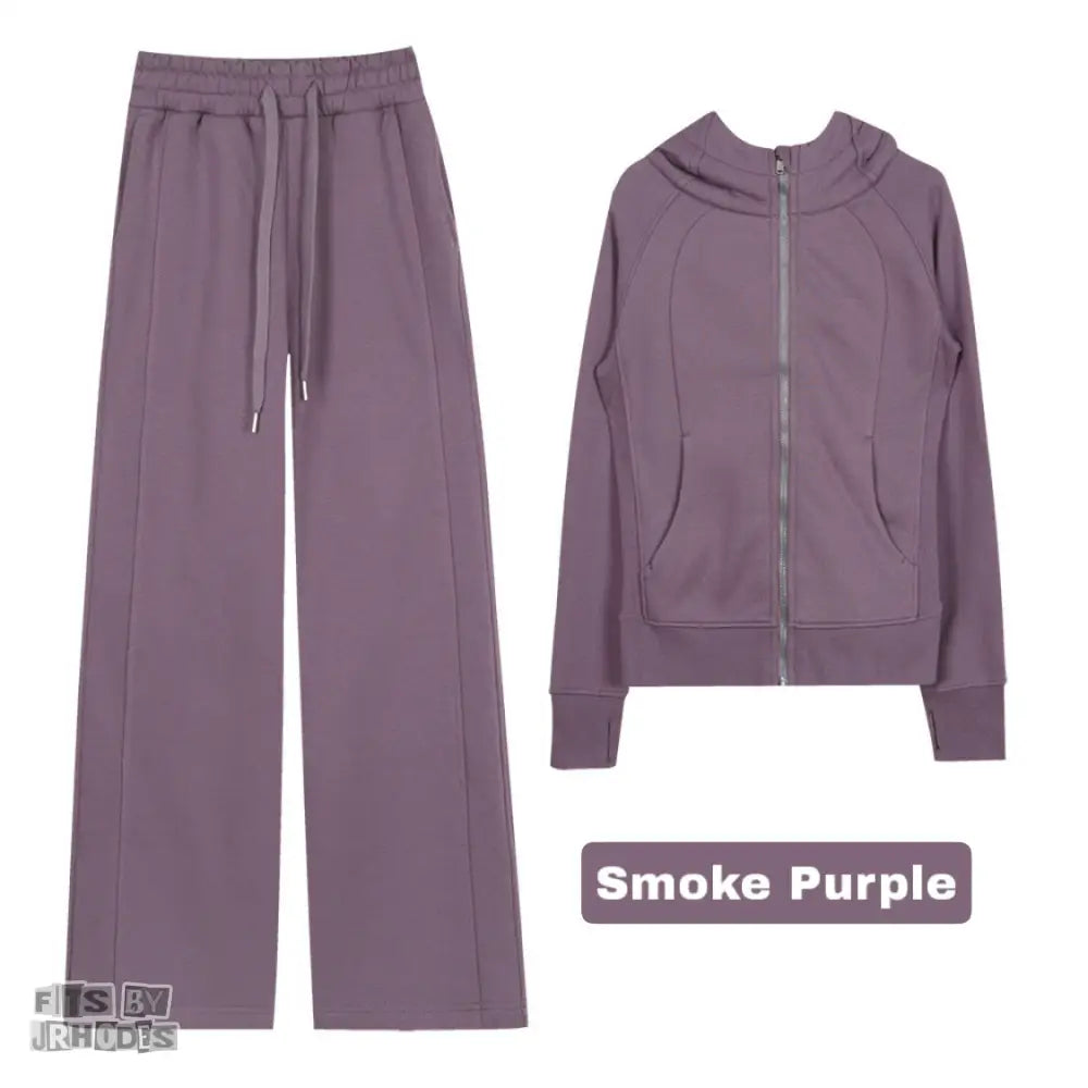 Scuba Full-Zip Hoodie set Small/2 / Smoke Purple