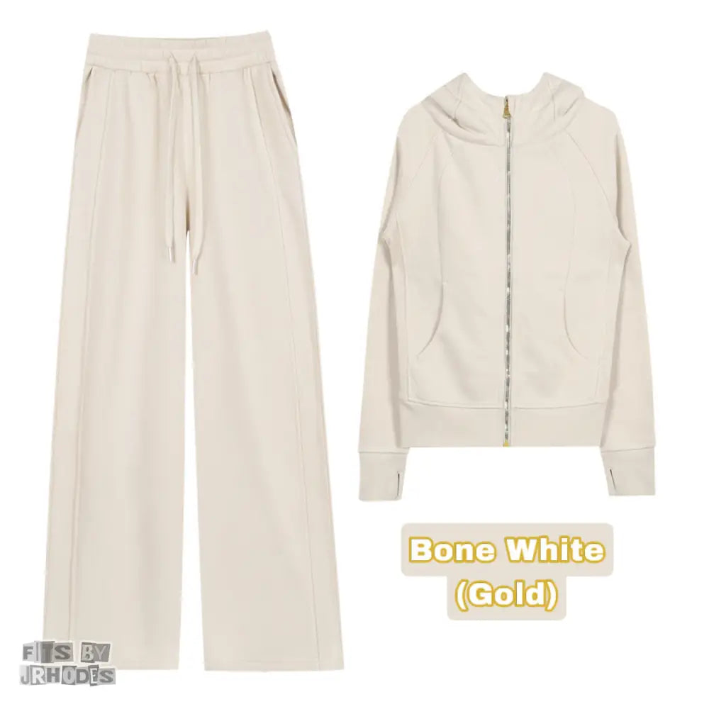 Scuba (GOLD) Full-Zip Hoodie set Small/2 / Bone White