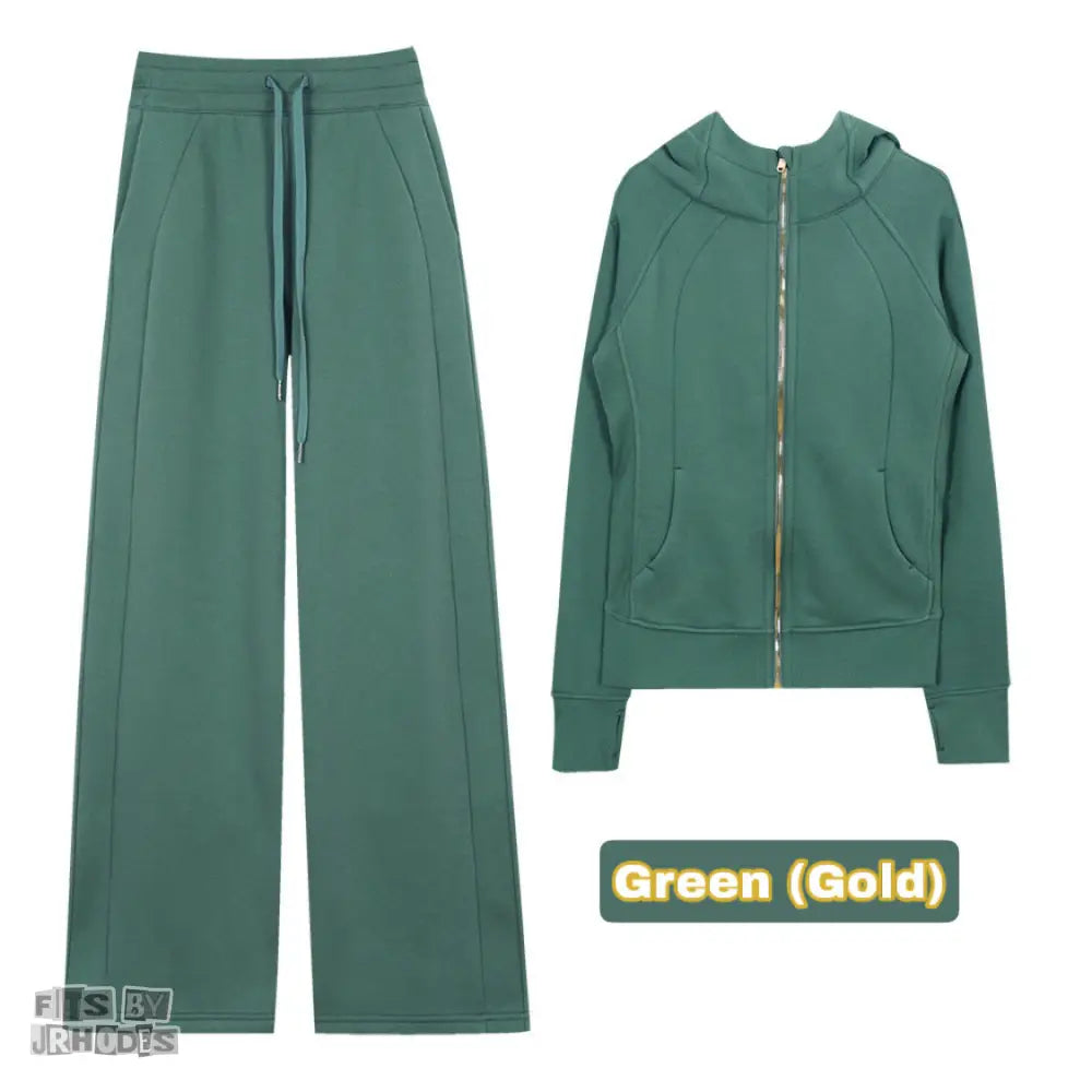 Scuba (GOLD) Full-Zip Hoodie set Small/2 / Green