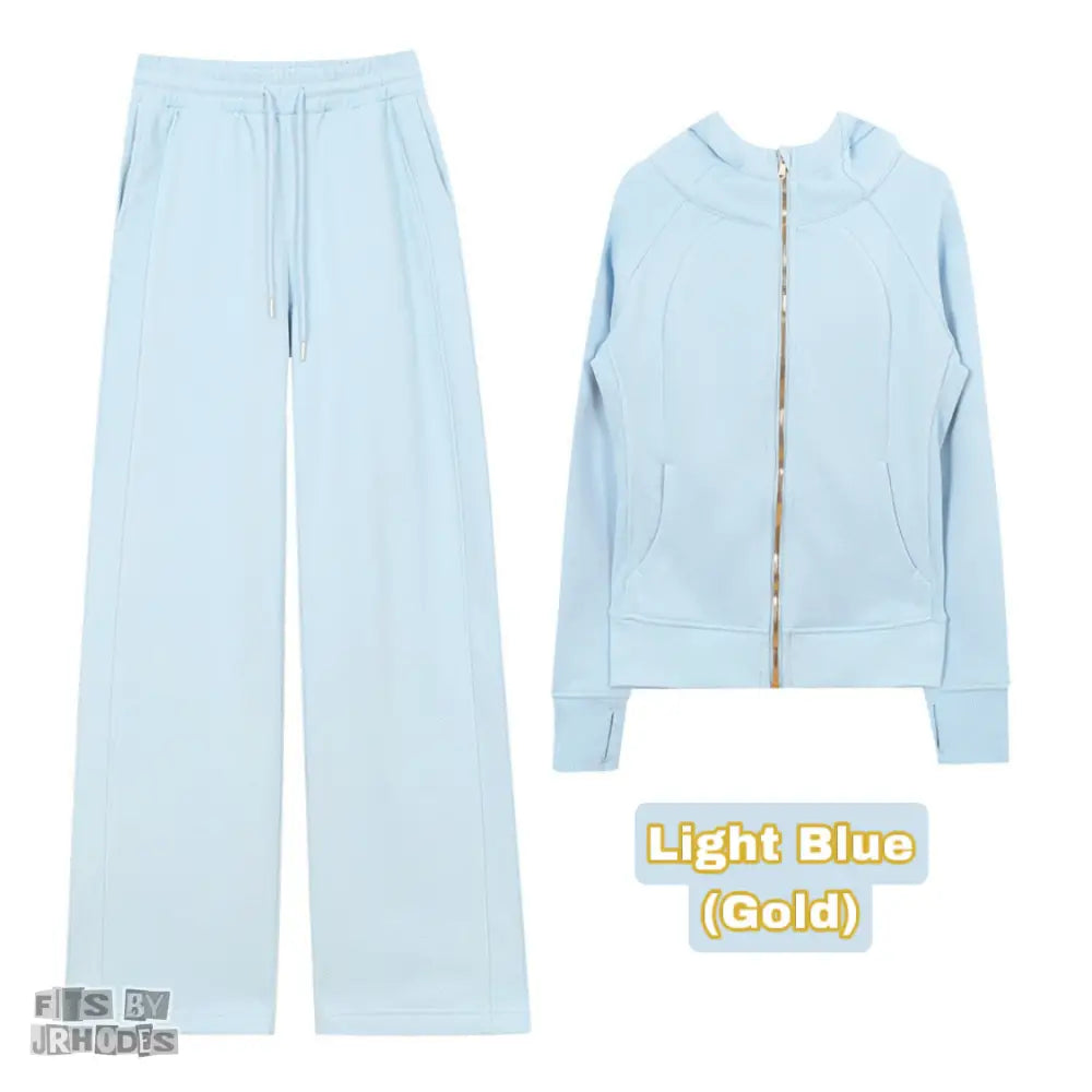 Scuba (GOLD) Full-Zip Hoodie set Small/2 / Light Blue