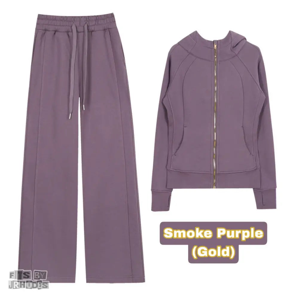 Scuba (GOLD) Full-Zip Hoodie set Small/2 / Smoke Purple