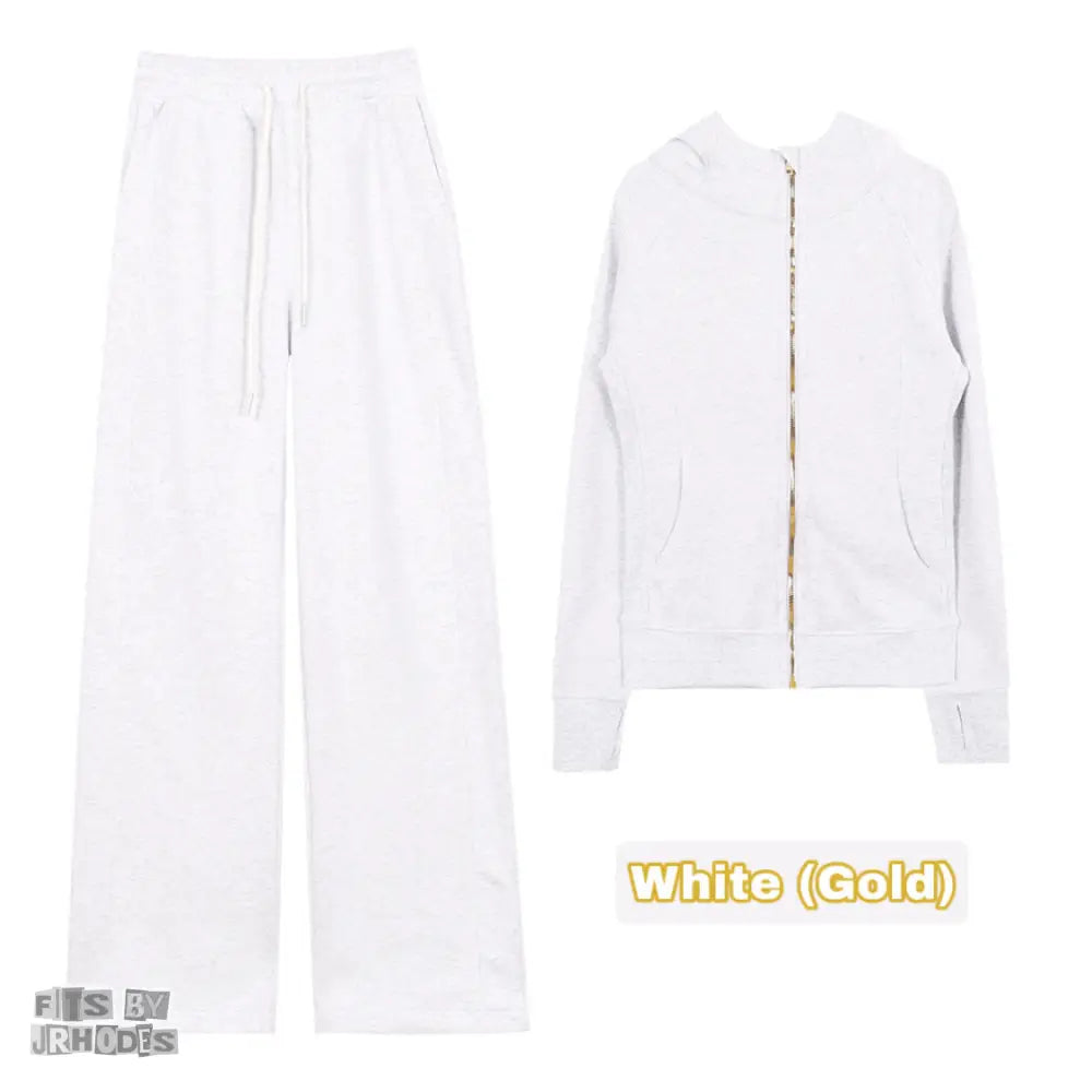 Scuba (GOLD) Full-Zip Hoodie set Small/2 / White