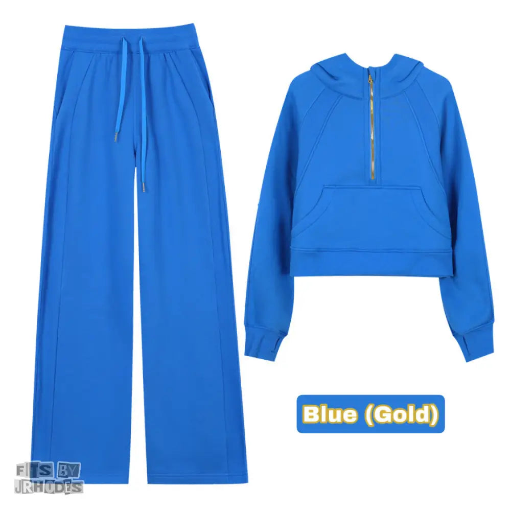 Scuba (GOLD) Half-Zip Hoodie set Small/2 / Blue