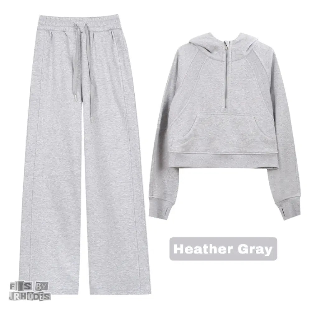Scuba Half-Zip Hoodie set Small/2 / Heather Gray